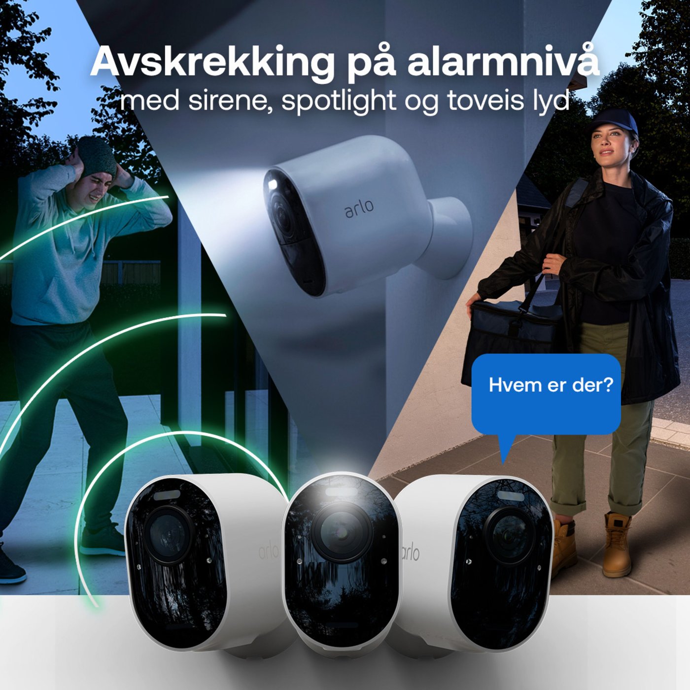 Arlo Ultra 3 4K – trådløst overvåkingskamera utendørs 3-pk.