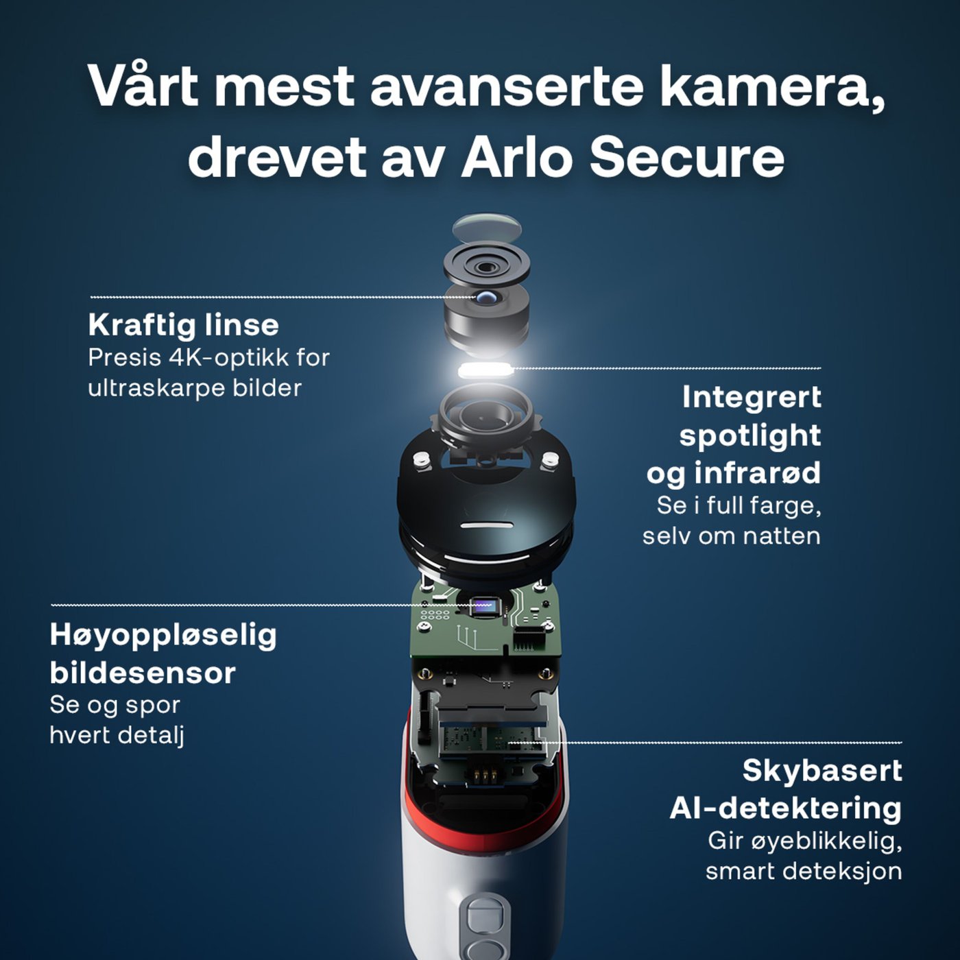 Arlo Ultra 3 4K – trådløst overvåkingskamera utendørs 4-pk.