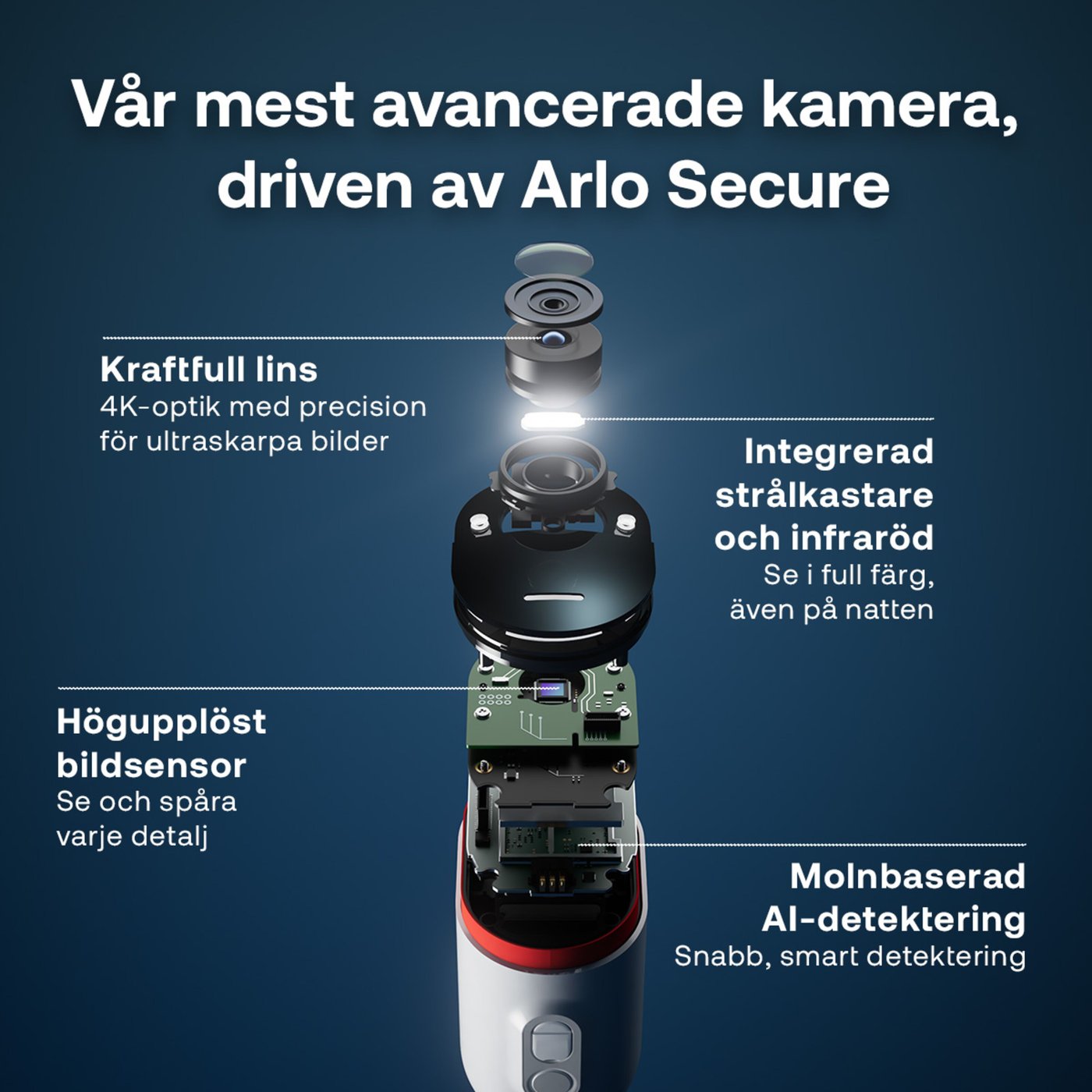 Arlo Ultra 3 4K – Trådlös övervakningskamera utomhus 4-pack