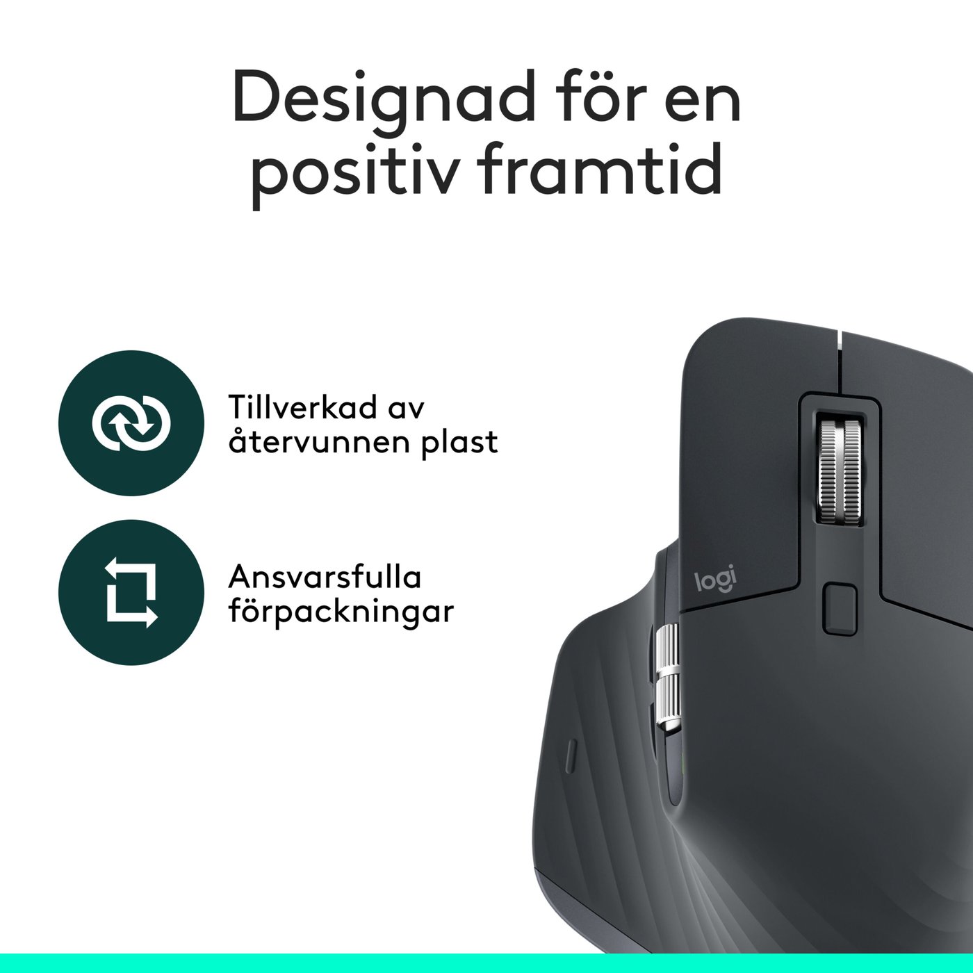 Logitech Mx Master 3s Trådlös datormus Grafit, Bluetooth-utgåva