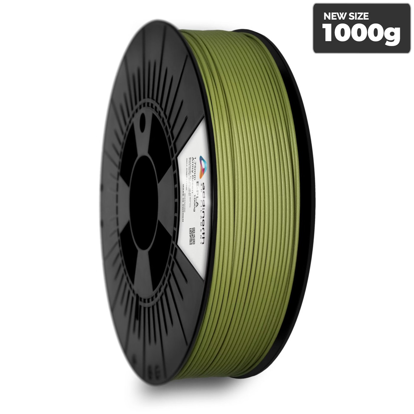 Addnorth E-PLA-filament 1,75 mm 1000 g-Army Green