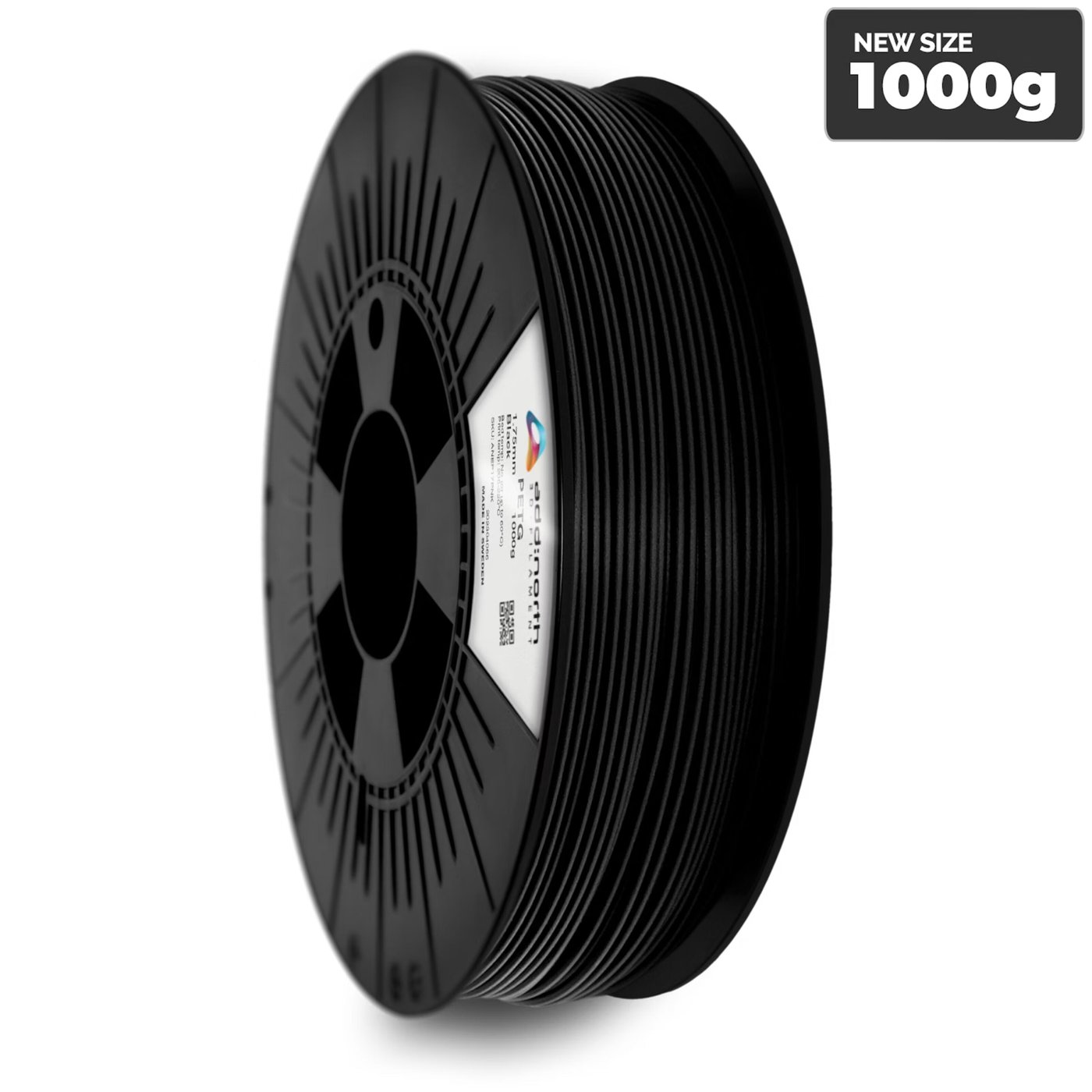 Addnorth PETG Economy-filament 1,75 mm 1000 g – svart