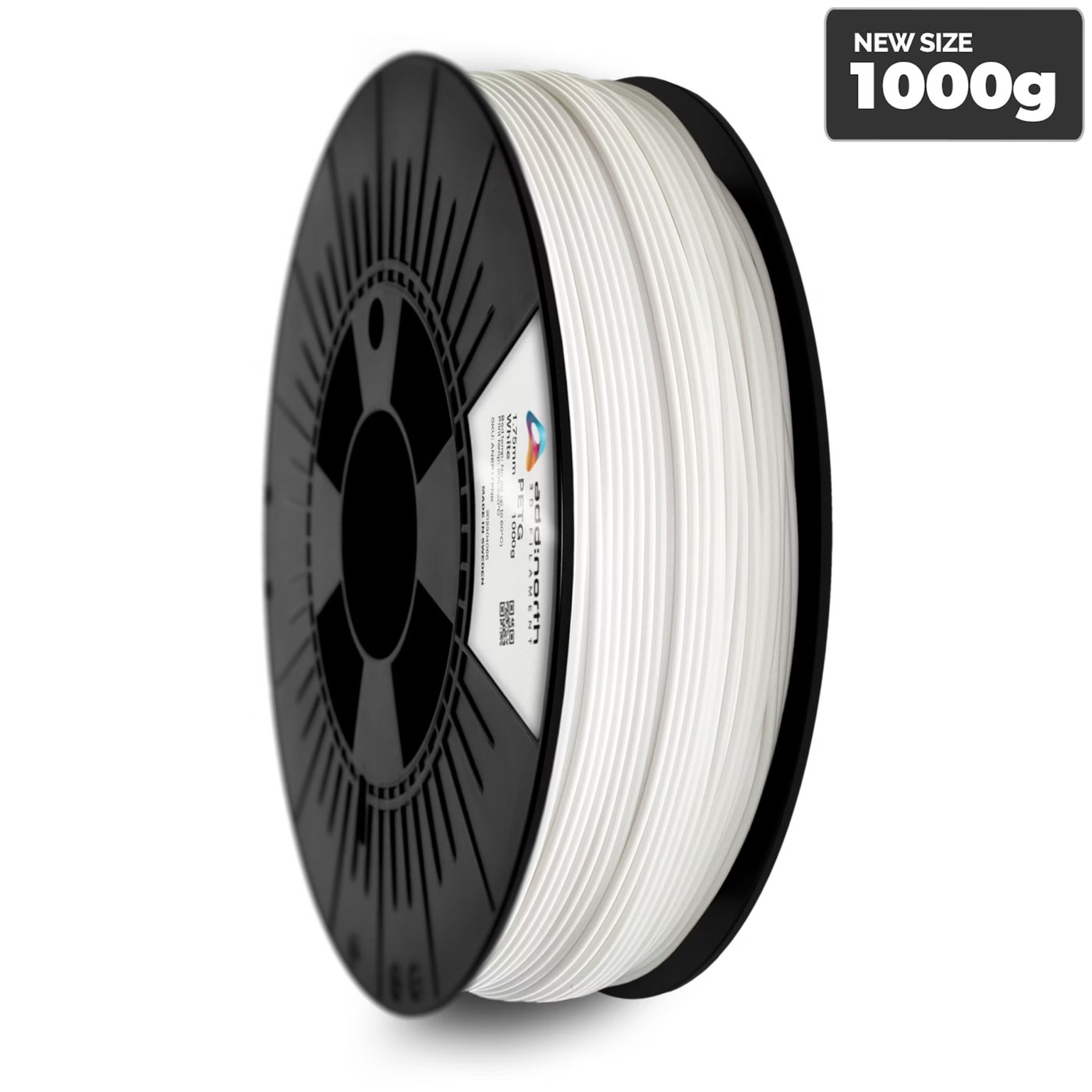 Addnorth PETG Economy-filament 1,75 mm 1000 g – vit