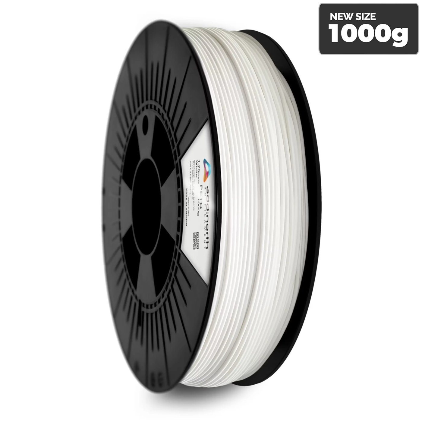 Addnorth PETG Economy-filament 1,75 mm 1000 g – vit
