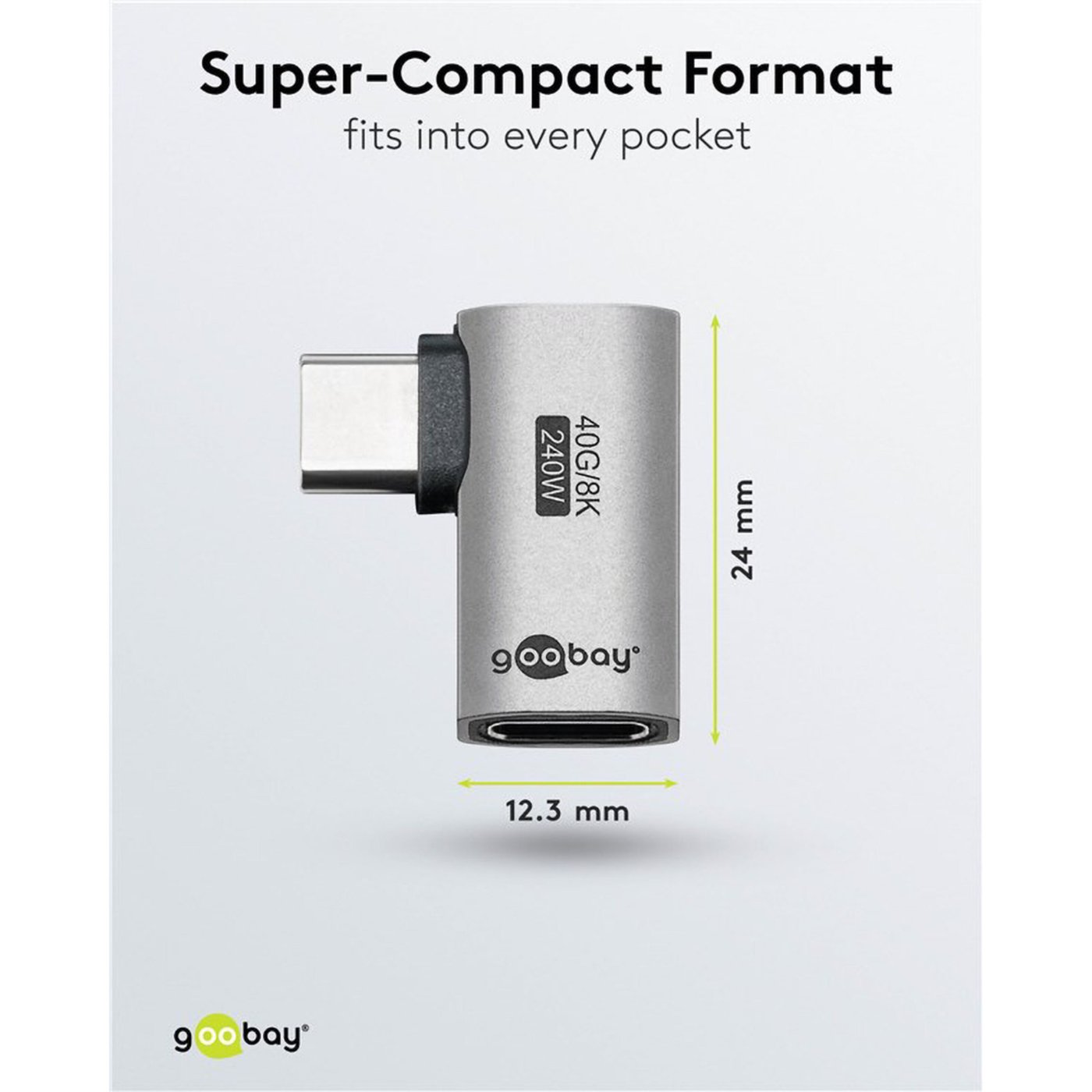USB-C-adapter med 90° horisontell vinkel – USB4