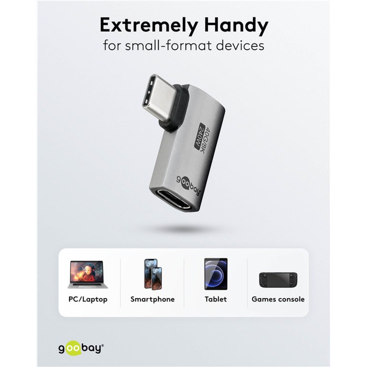 USB-C-adapter med 90° horisontell vinkel – USB4