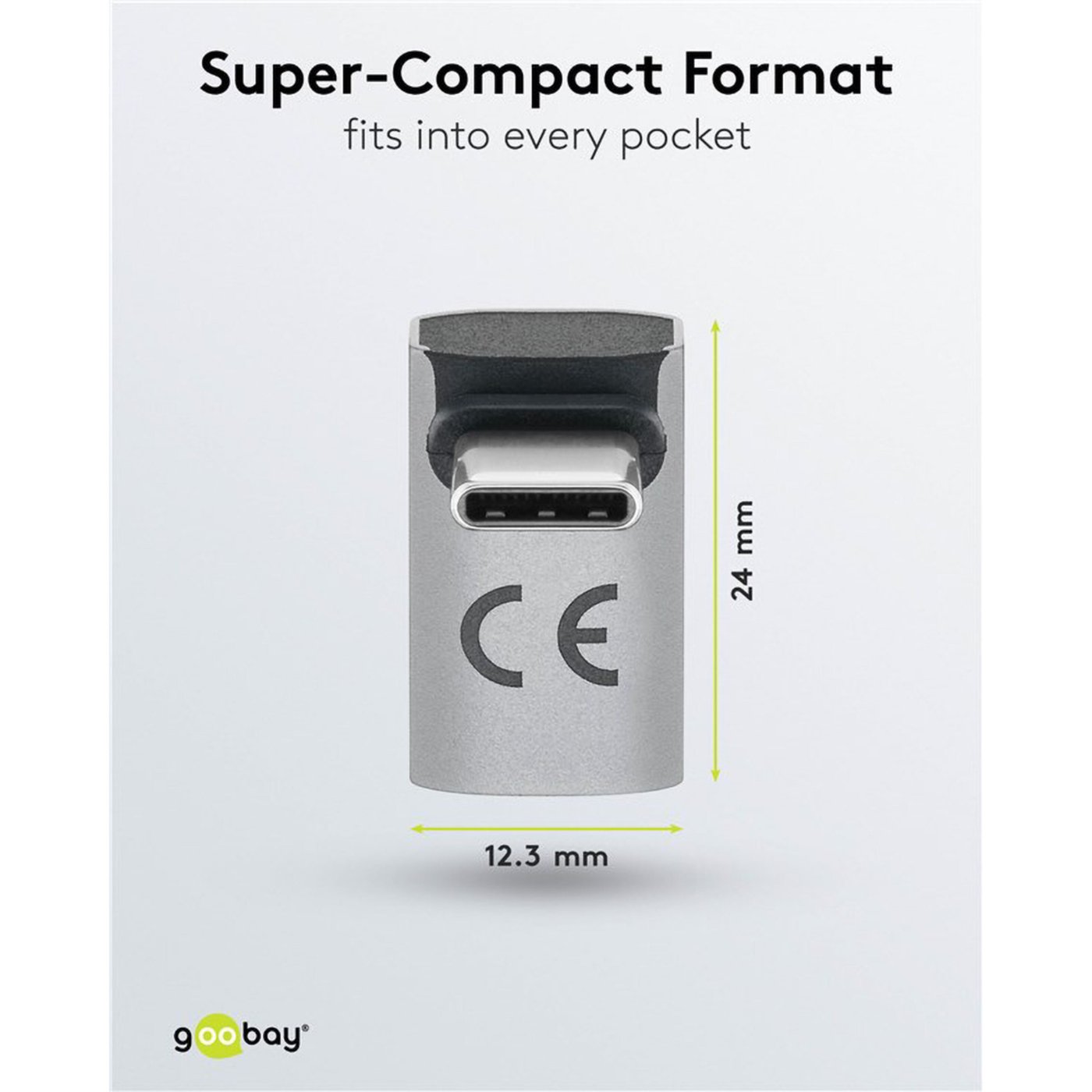 USB-C-adapter 90° vinklad med USB4-stöd