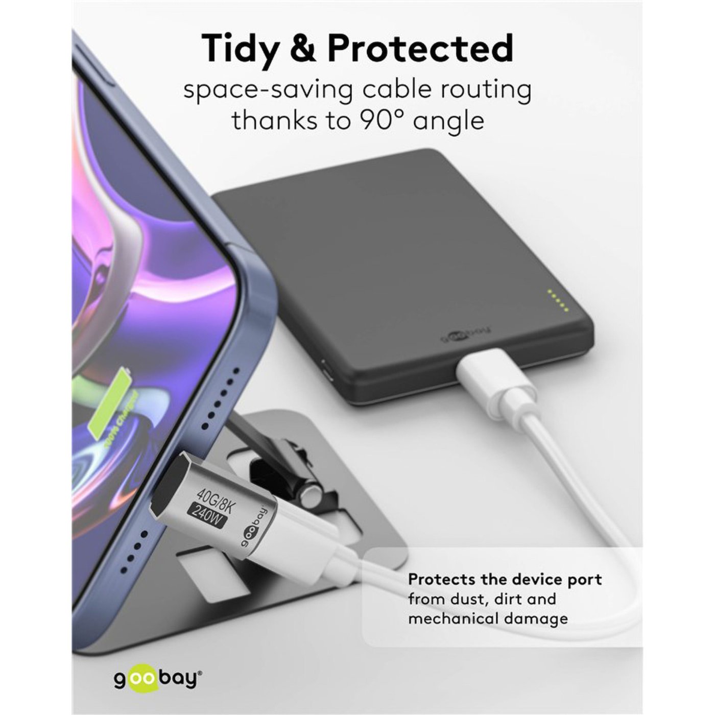 USB-C-adapter 90° vinklad med USB4-stöd