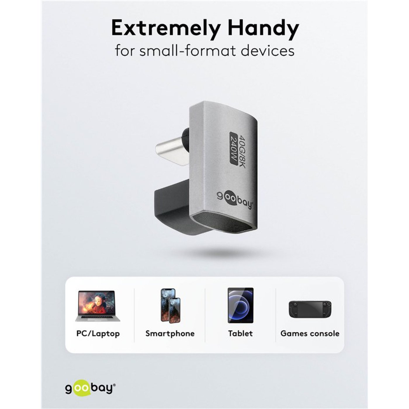 USB-C-adapter 180° U-formad med USB4-stöd