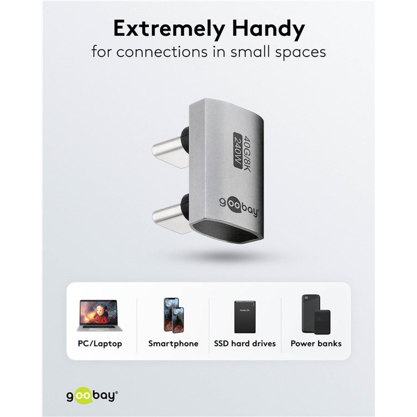 USB-C-adapter 180° U-form med USB4