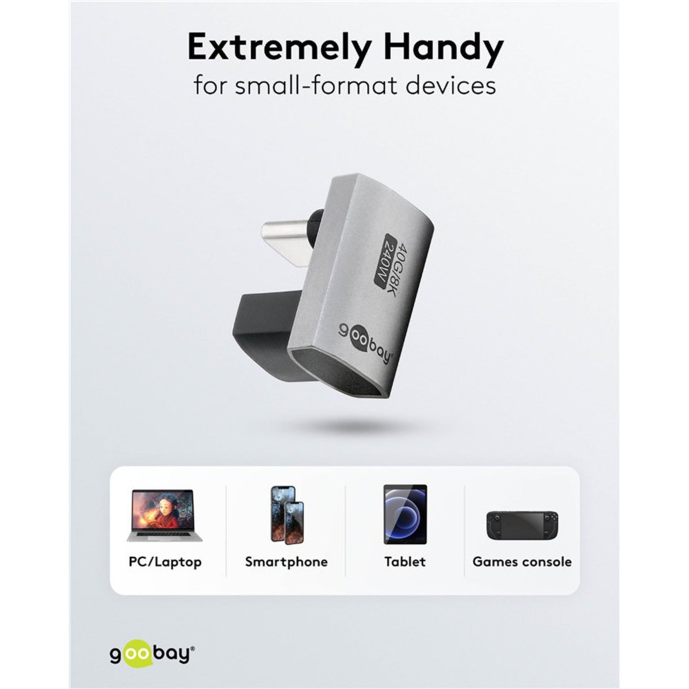 USB-C-adapter 90° med USB4-støtte