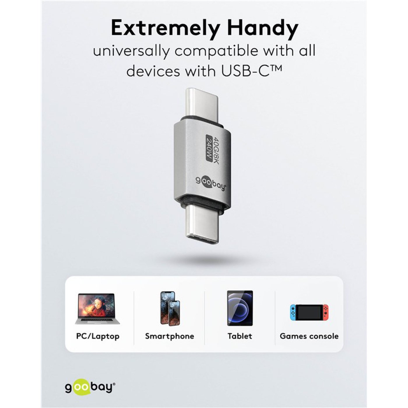 USB-C-adapter rak, USB4, 40 Gbit/s, 240 W