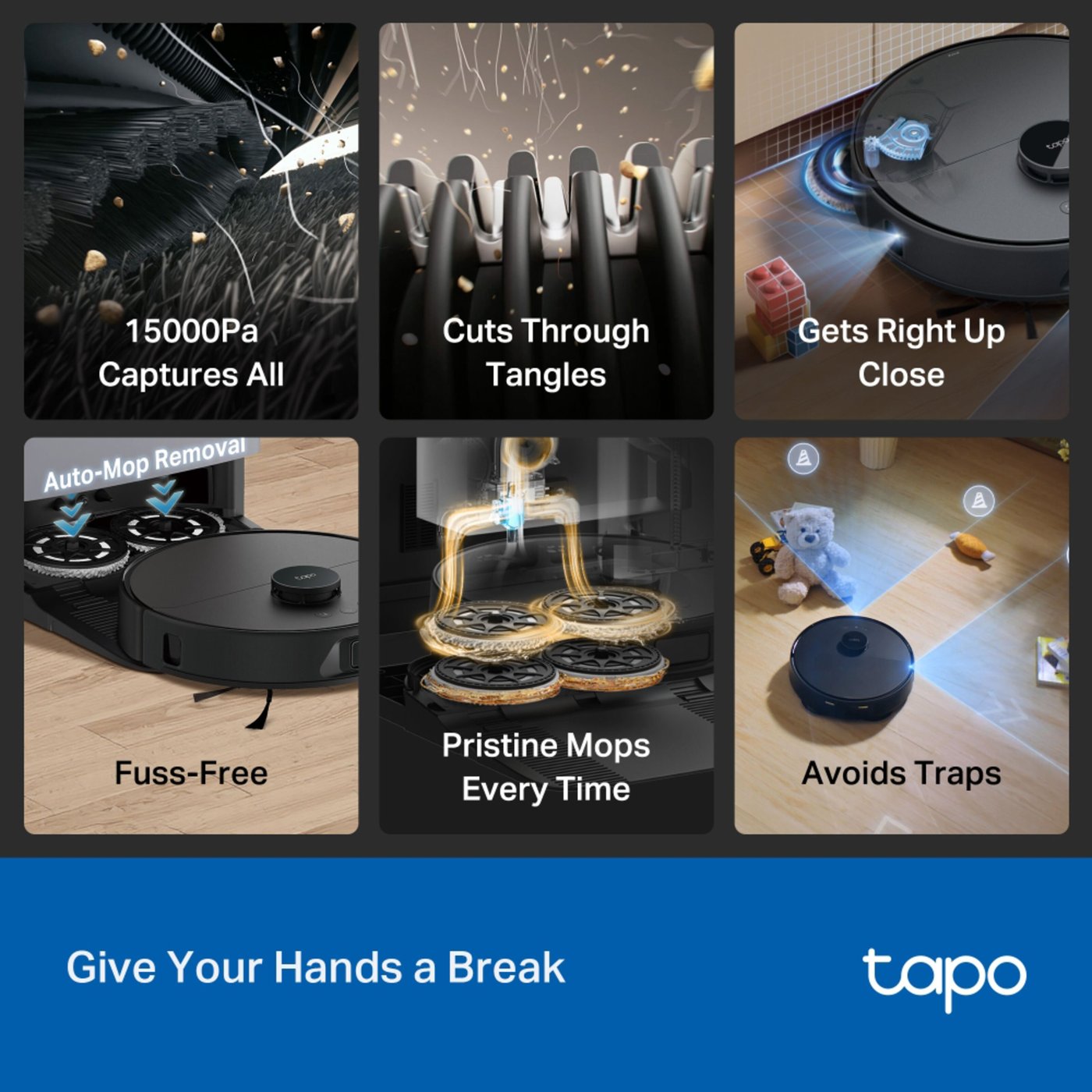 TP-link Tapo RV50 Pro Omni – Robotdammsugare med basstation