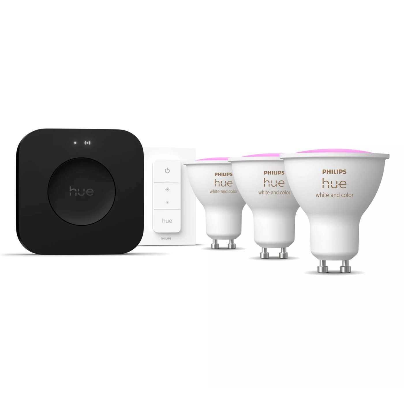 Philips Hue White & Color Ambiance GU10 – Startpakke med Bridge Pro