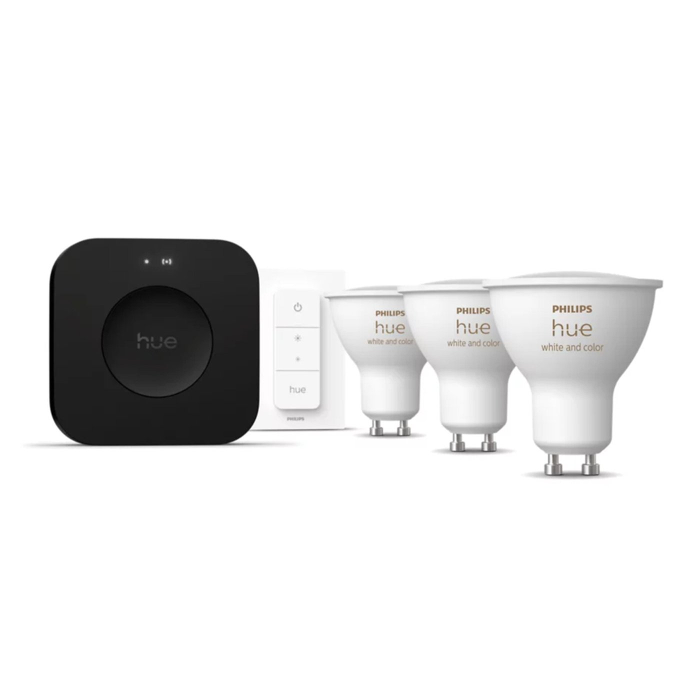 Philips Hue White & Color Ambiance GU10 – Startpakke med Bridge Pro