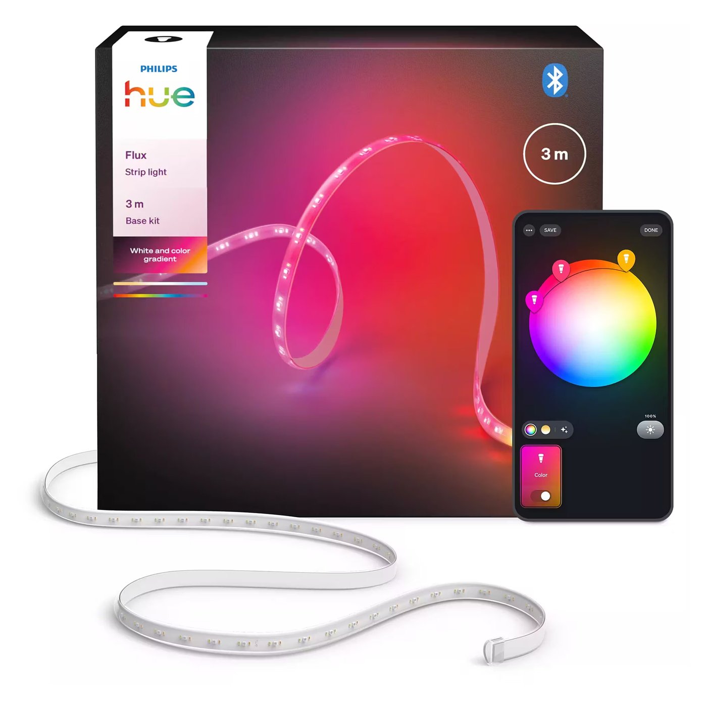 Philips Hue Flux LED-list – Smart RGBW belysning för inomhus 3 m