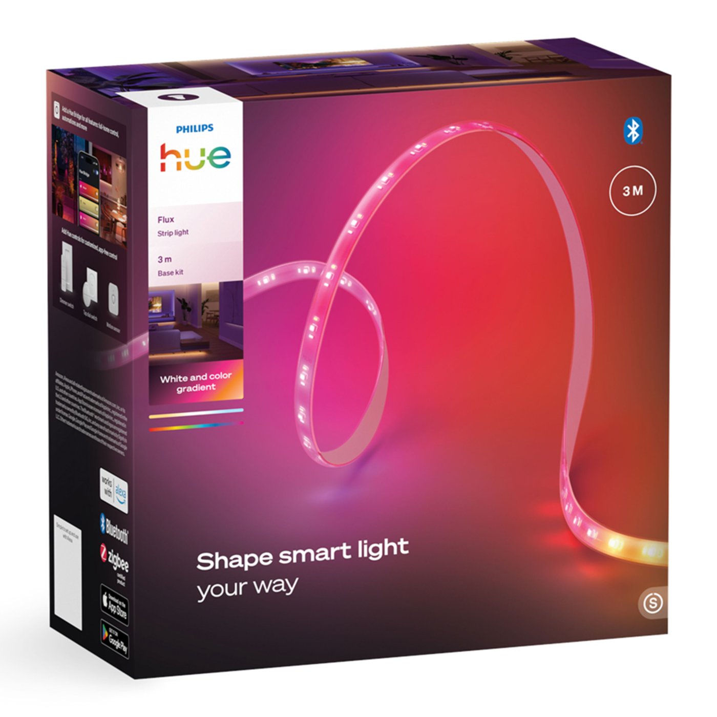 Philips Hue Flux LED-list – Smart RGBW belysning för inomhus 3 m