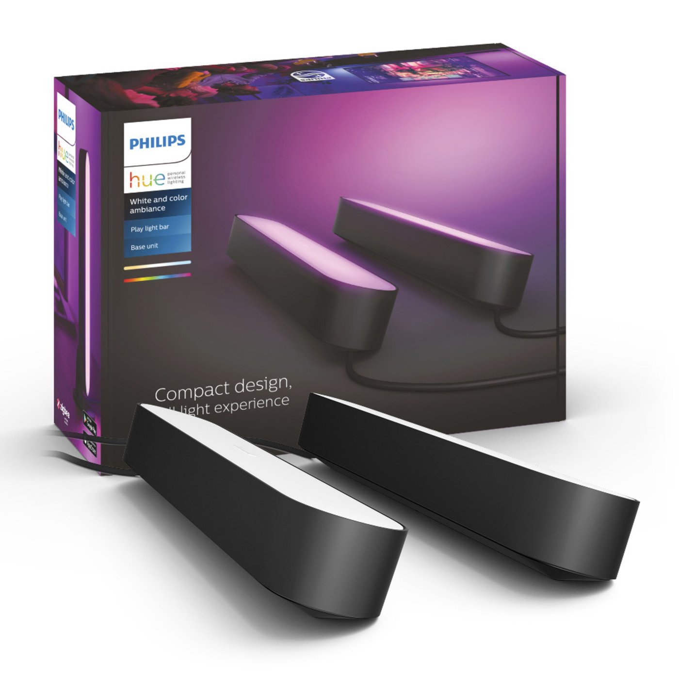 Philips Hue Play light bar – smart ljuslist, 2-pack Svart
