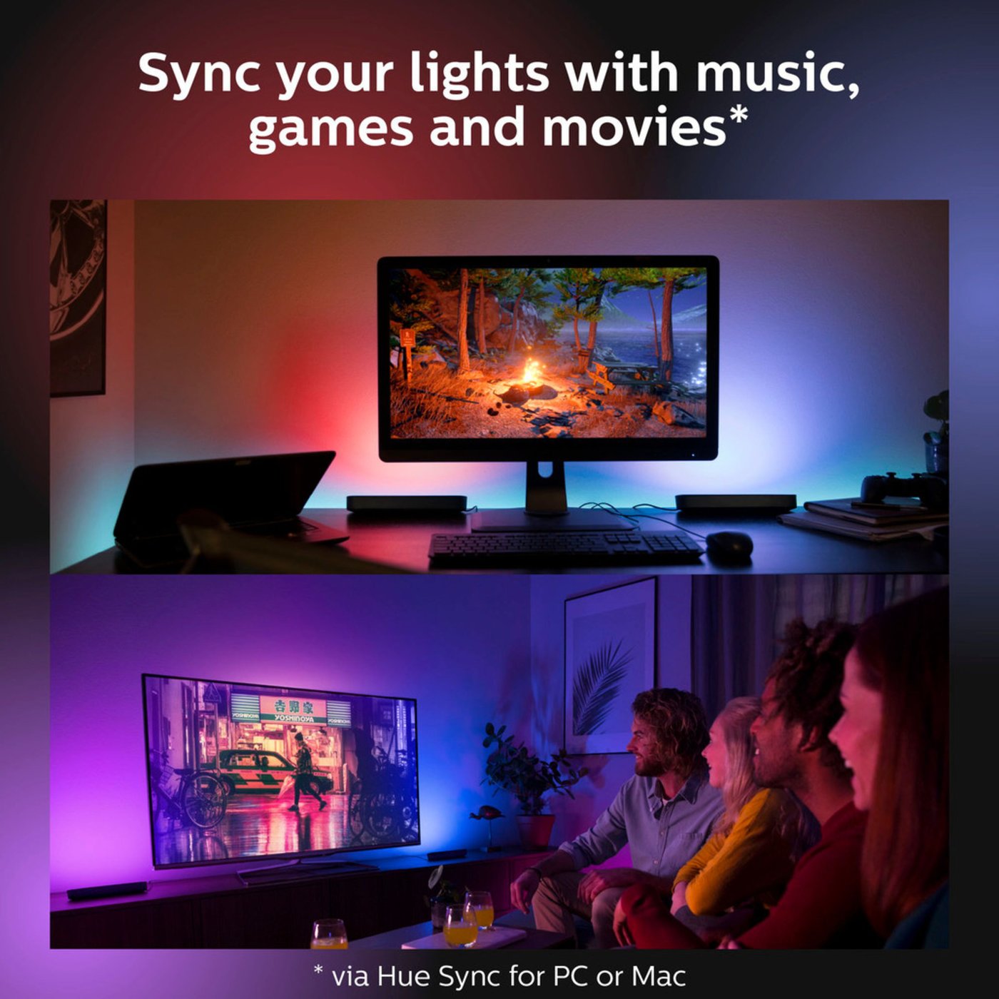 Philips Hue Play light bar – smart ljuslist, 2-pack Svart