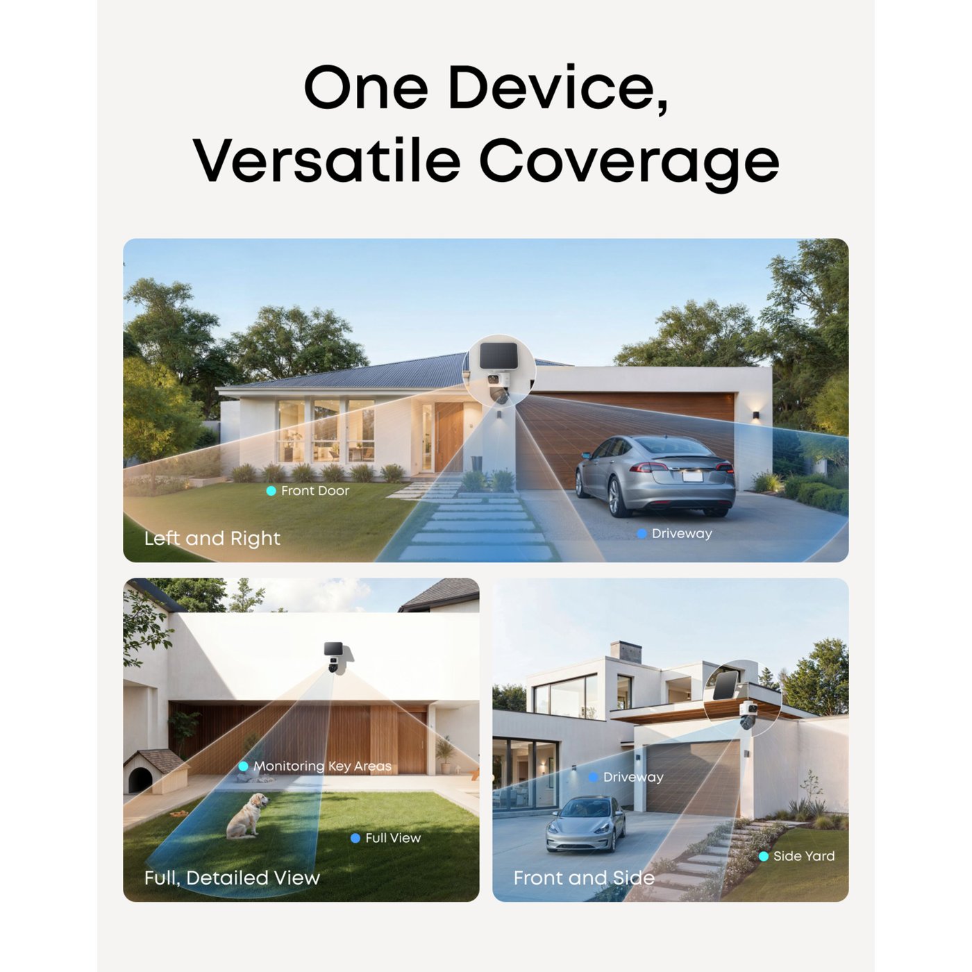 Eufy eufyCam S4 Solo – Trådlös 3-i-1 övervakningskamera med solpanel