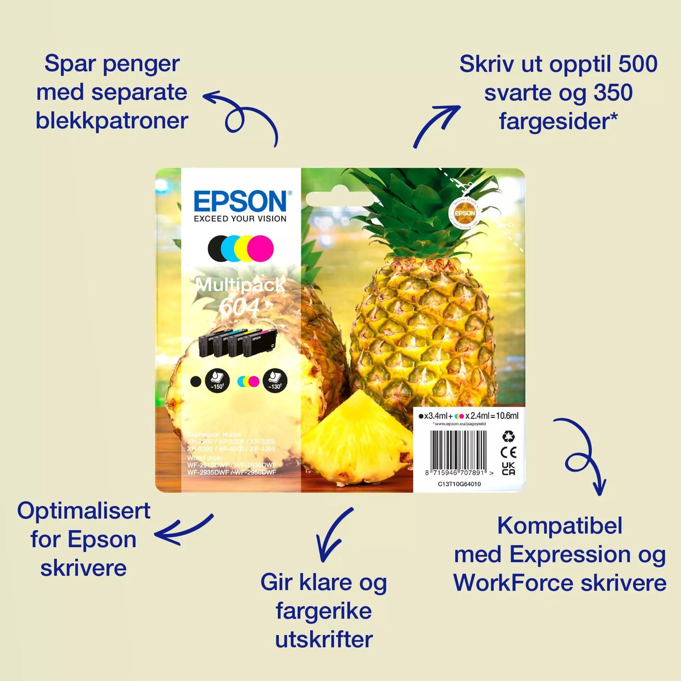 Epson 604 blekkpatroner i multipakke Standard