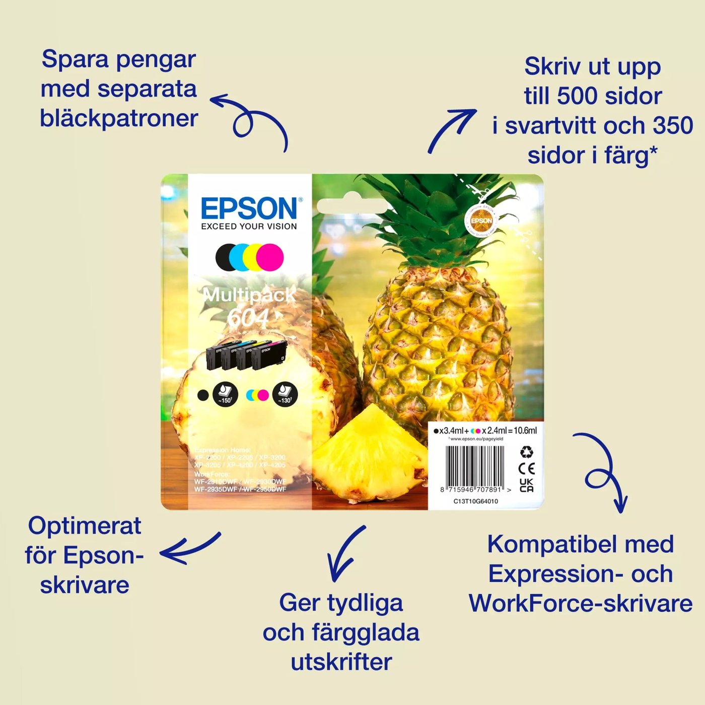 Epson 604 bläckpatroner i multipack Standard