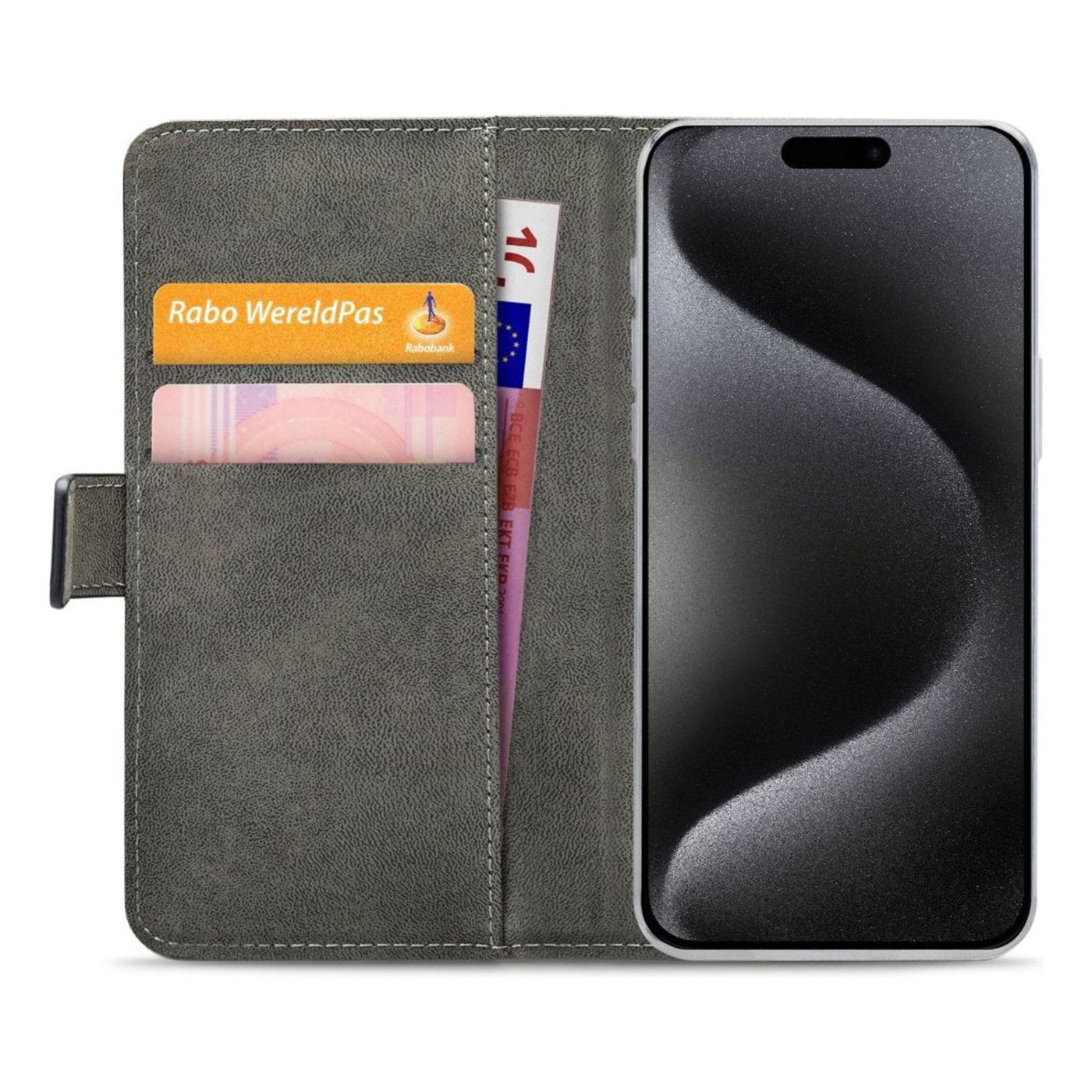 Mobilize Classic Gelly Wallet Book Case – Mobilskal för iPhone 15 Pro Svart
