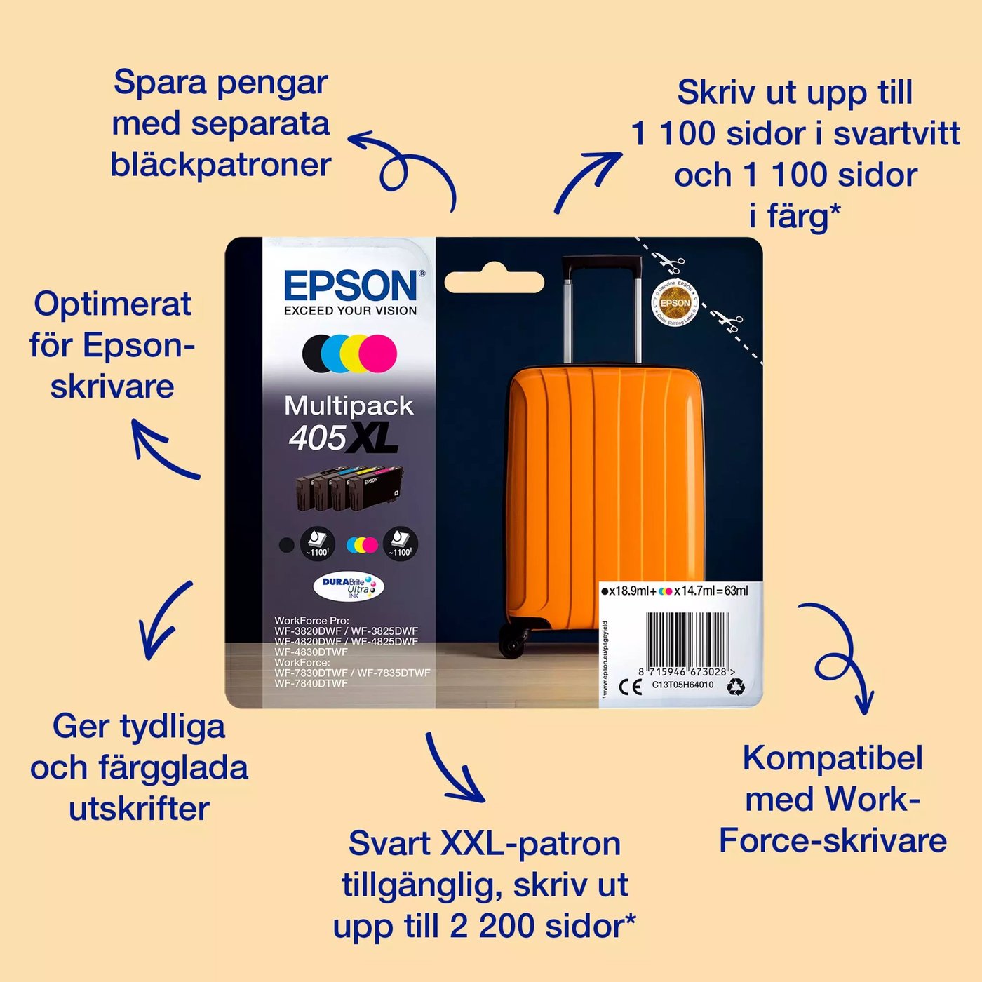 Epson 405 DURABrite Ultra bläckpatroner multipack Standard