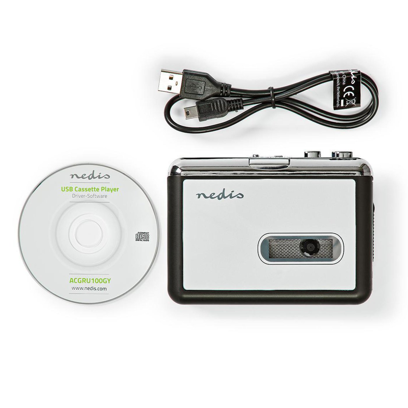Nedis Kassett till MP3-omvandlare, bärbar Grå