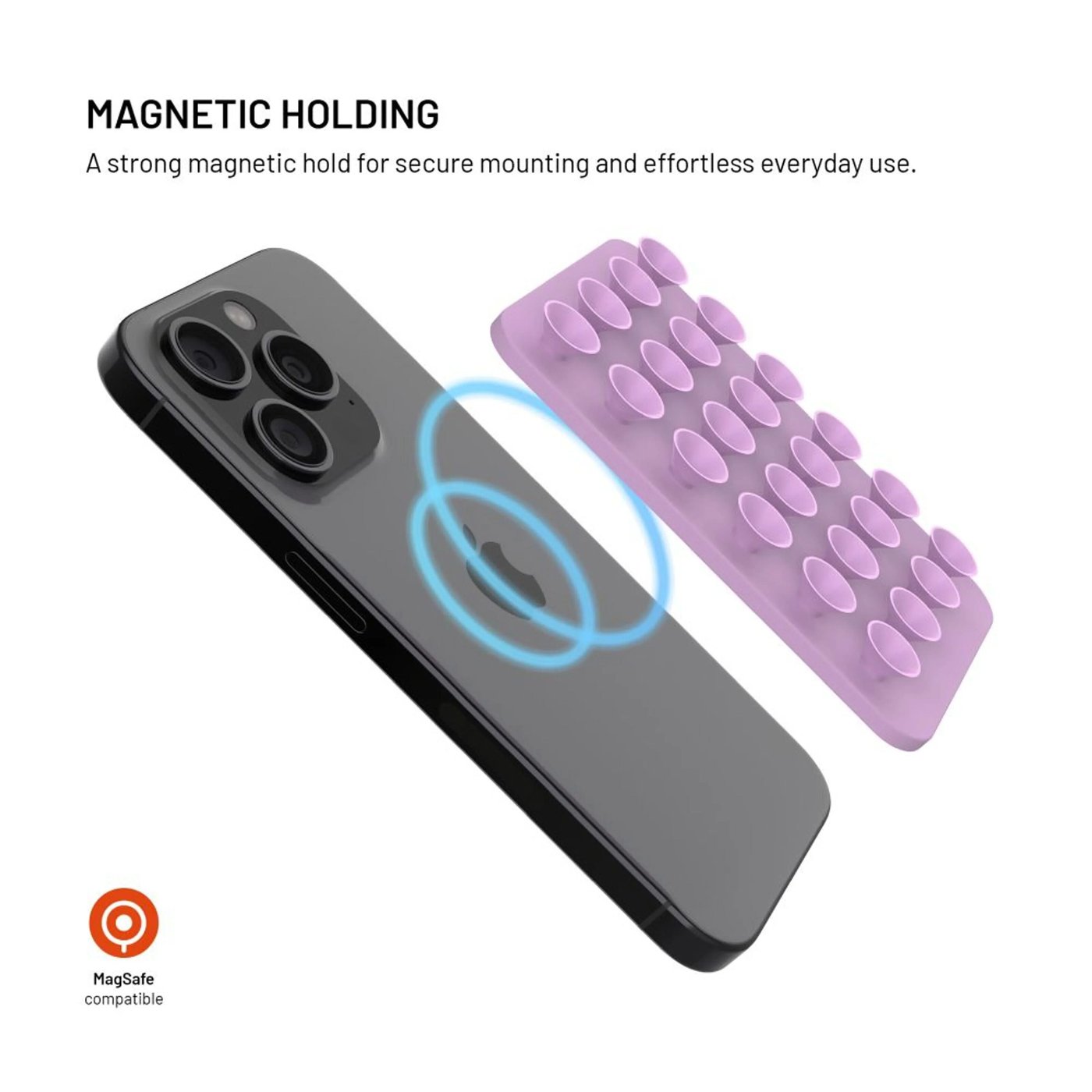 Fixed MagMate MagSafe sugkoppshållare med magnetfäste Rosa