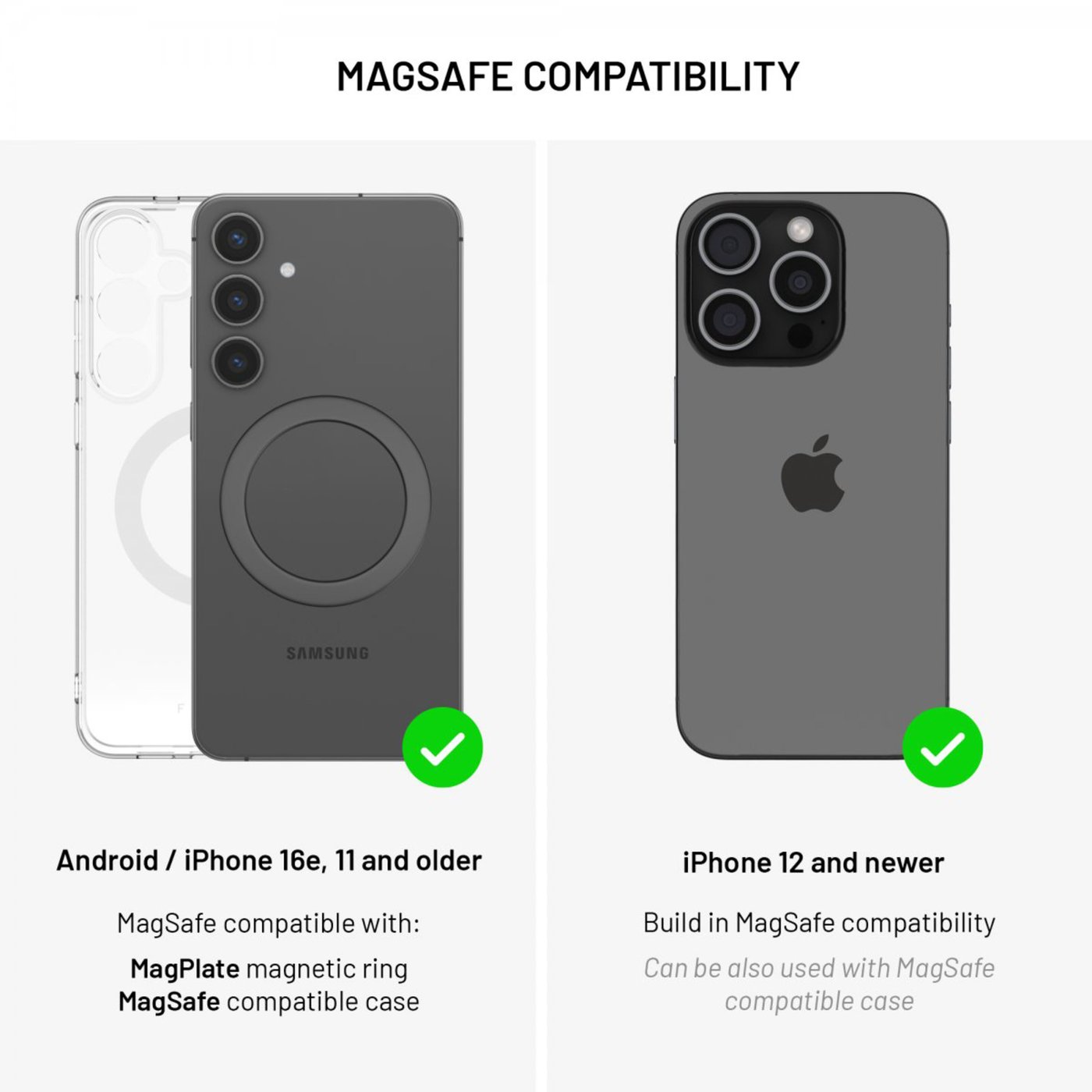 Fixed MagMate MagSafe sugkoppshållare med magnetfäste Rosa