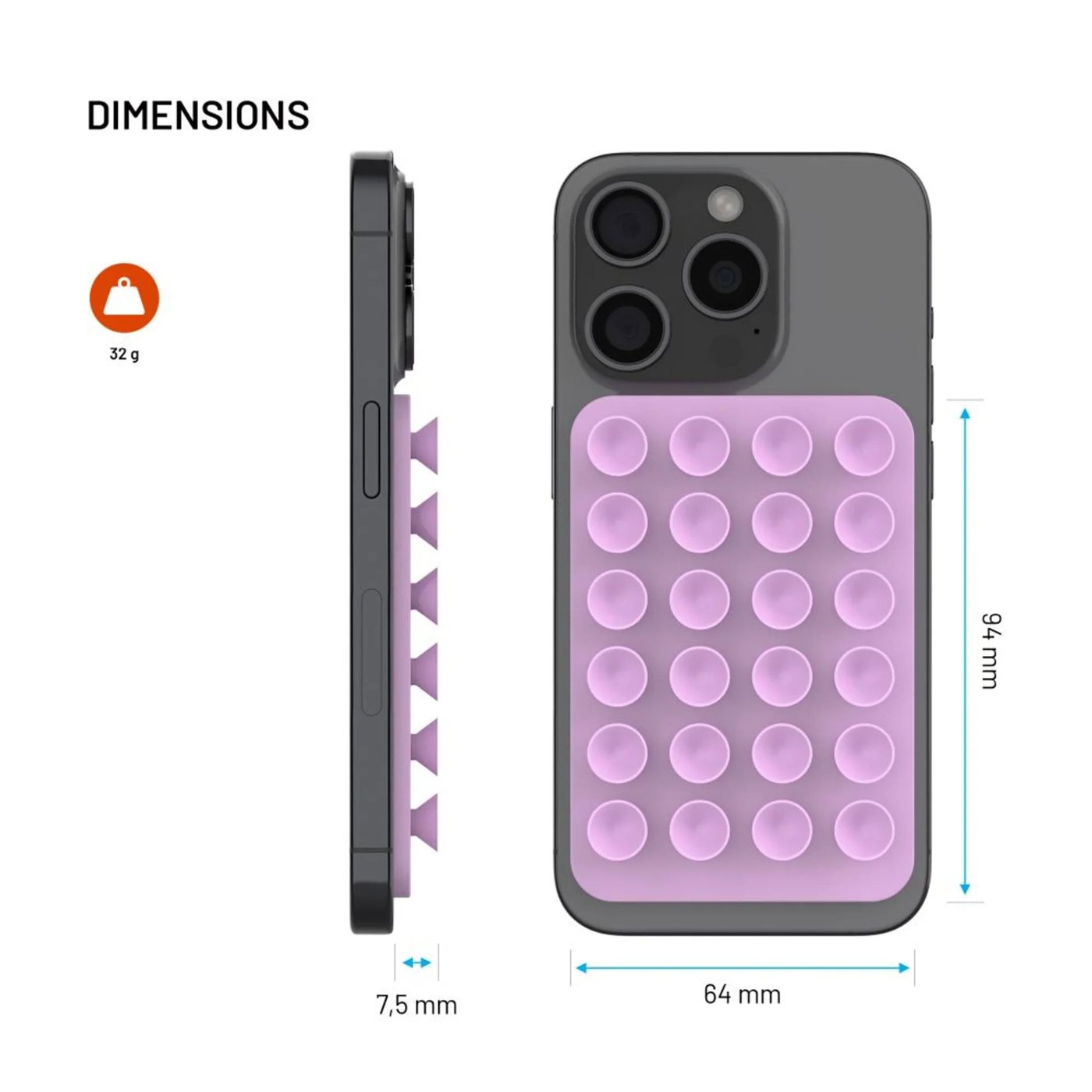 Fixed MagMate MagSafe sugkoppshållare med magnetfäste Rosa