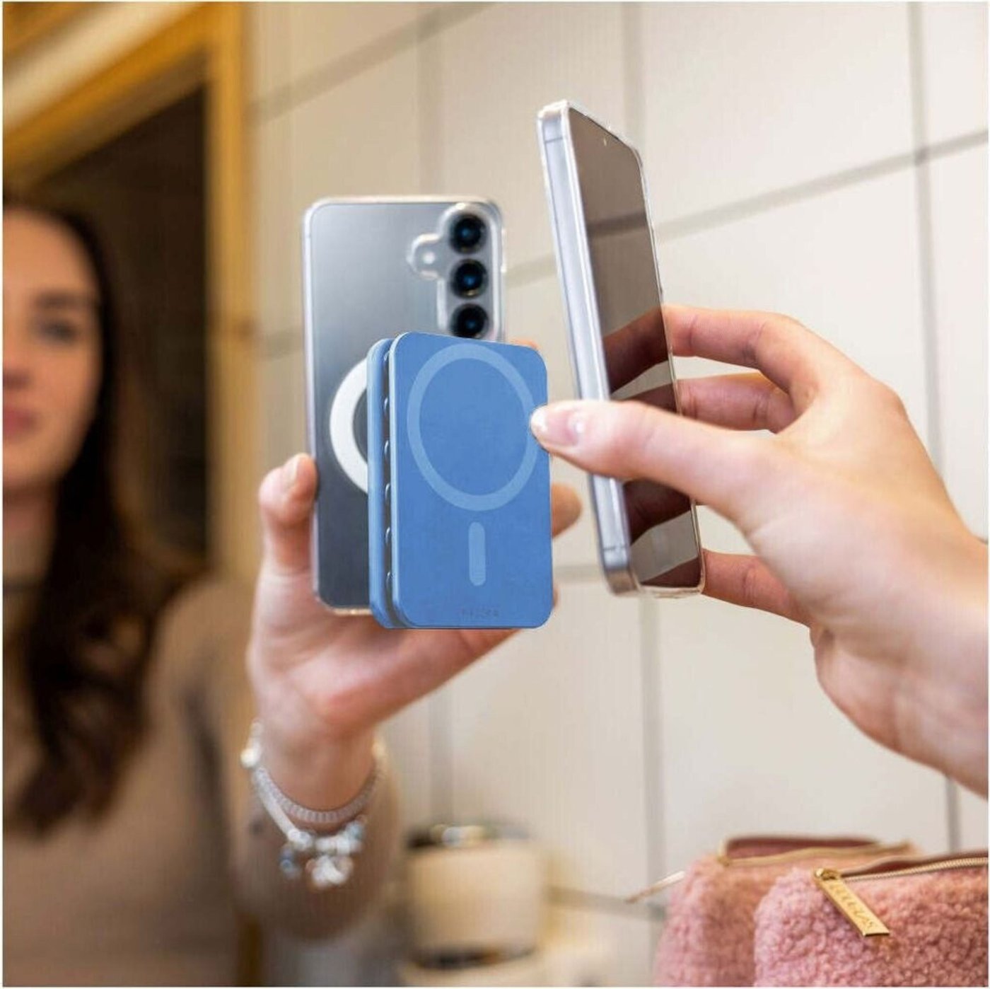 Fixed MagMate MagSafe sugkoppshållare med magnetfäste Blå