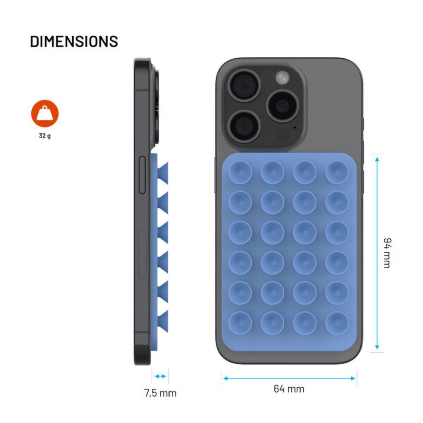 Fixed MagMate MagSafe sugkoppshållare med magnetfäste Blå