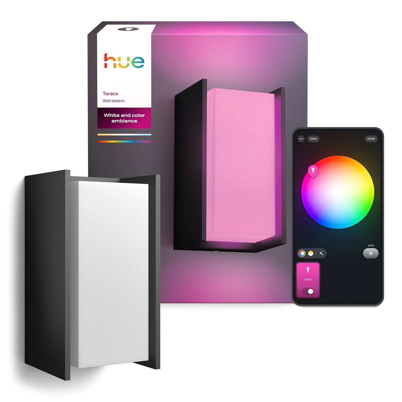 Philips Hue Turaco vegglampe for utendørs bruk Antrasitt