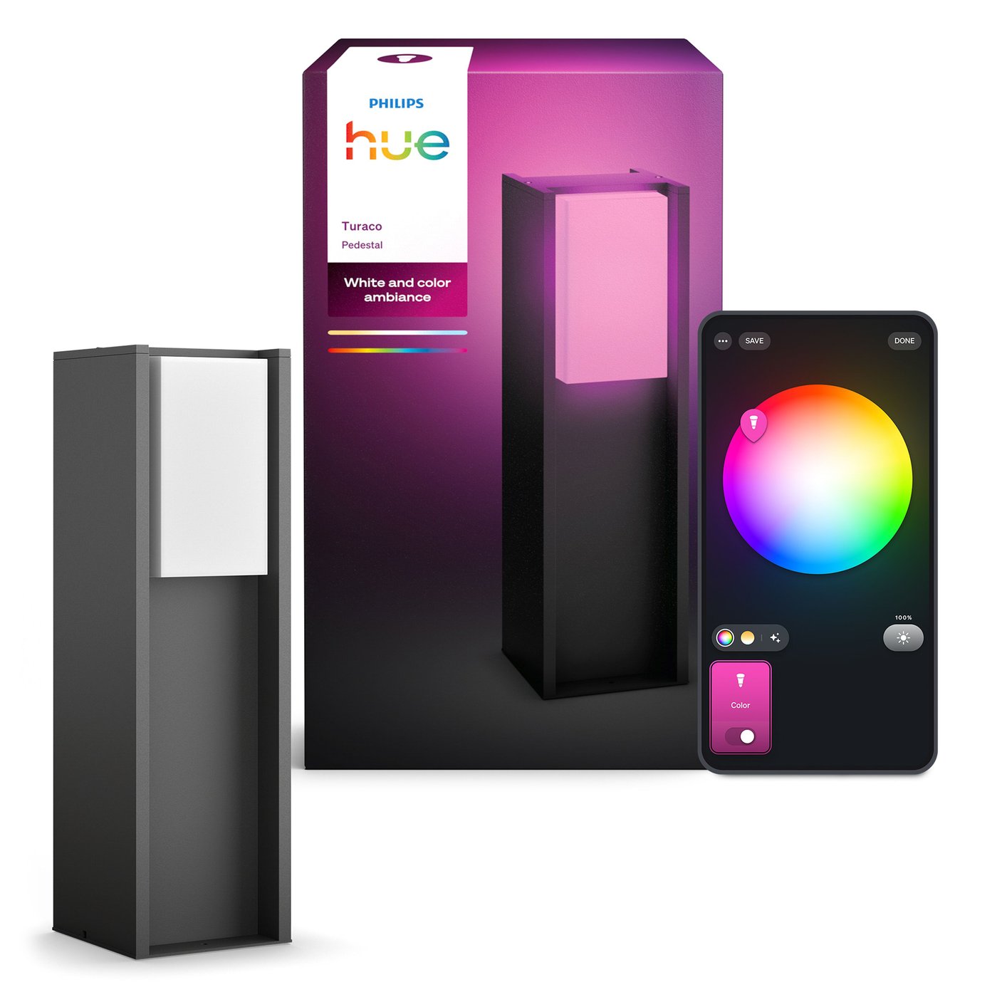 Philips Hue Turaco piedestallampe for utendørs bruk Antrasitt