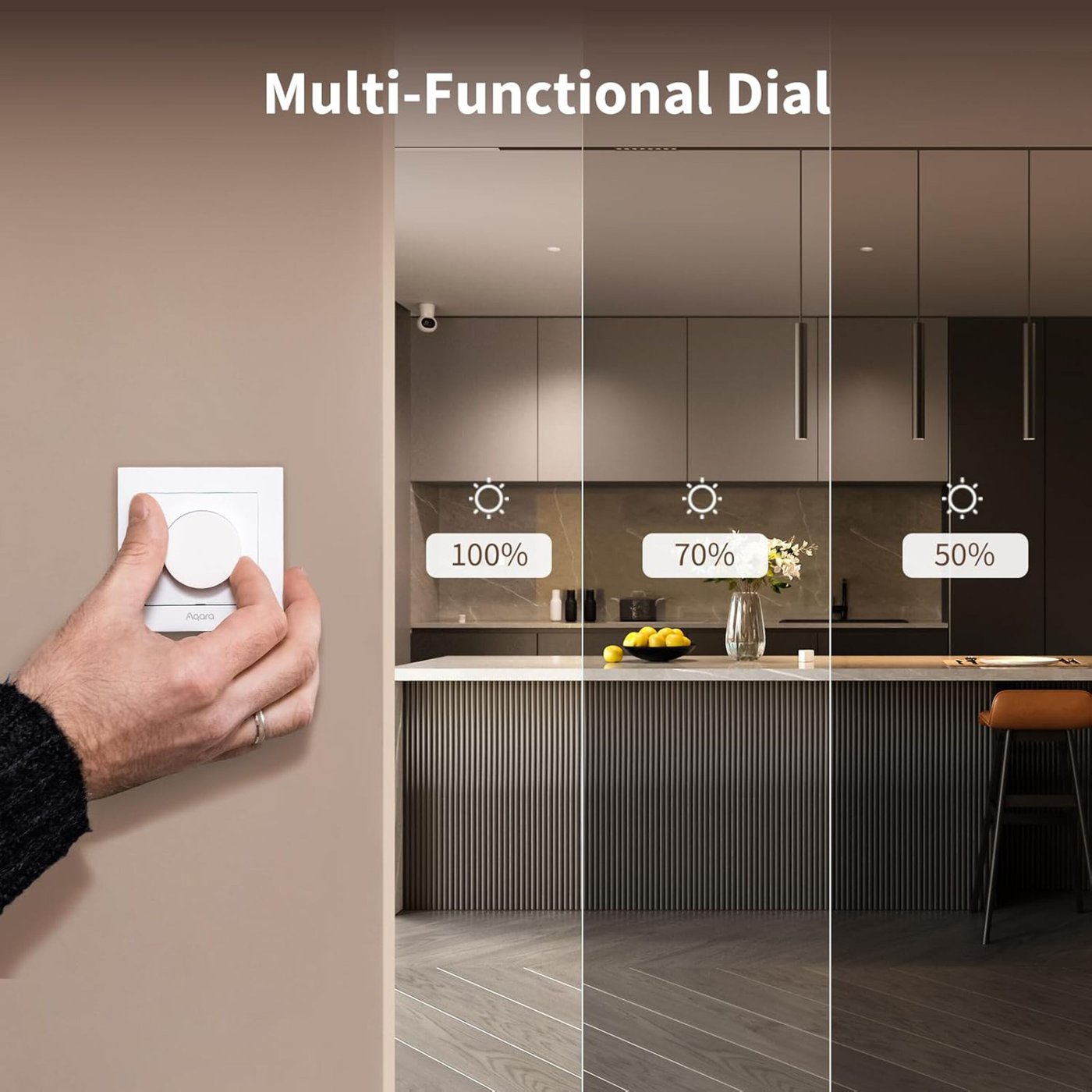 Aqara Dimmer Switch H2 EU – smart dimmer med dreieknapp Grå
