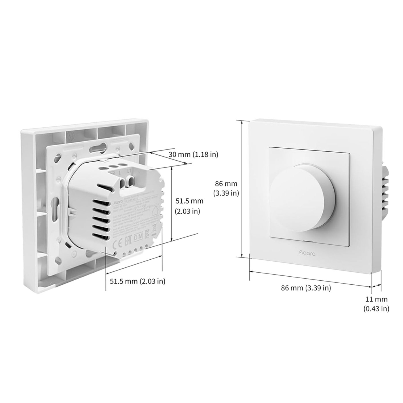 Aqara Dimmer Switch H2 EU – smart dimmer med vridreglage Vit