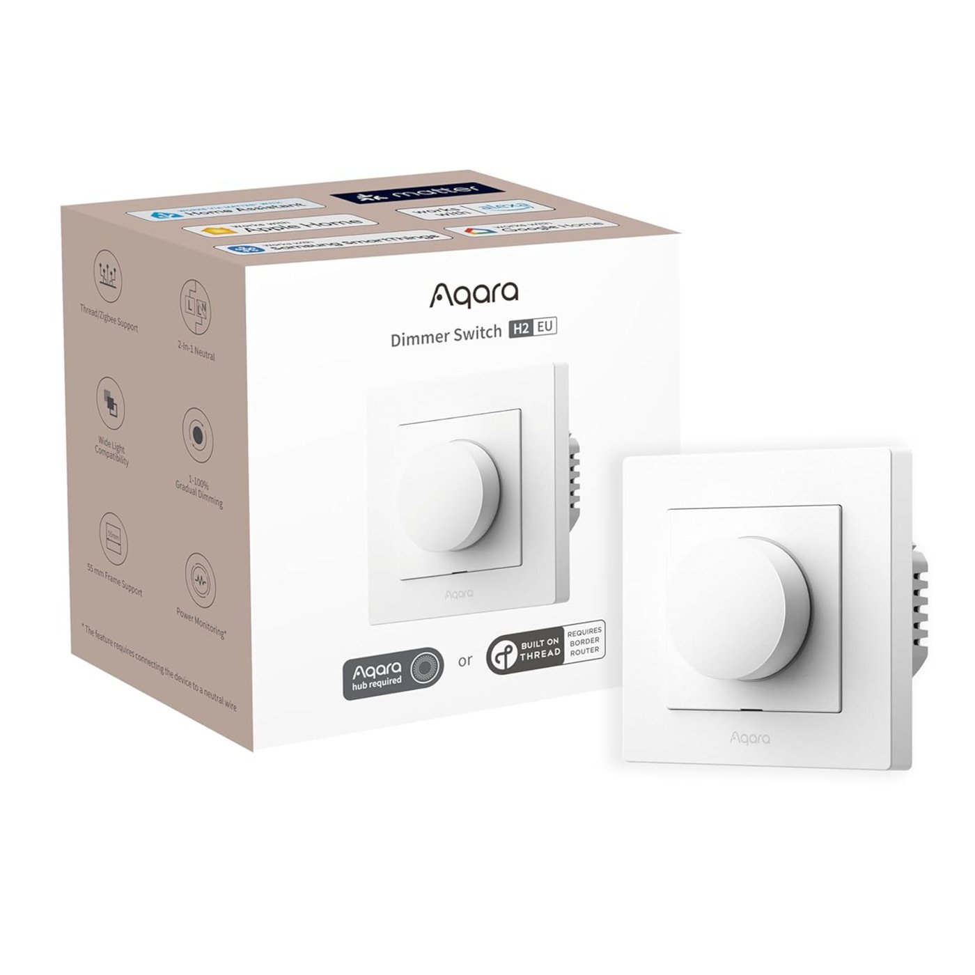 Aqara Dimmer Switch H2 EU – smart dimmer med vridreglage Vit