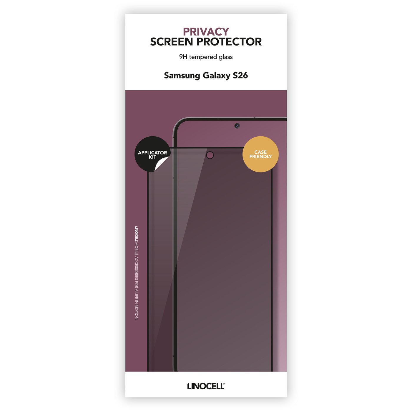 Linocell Privacy skjermbeskytter for Samsung Galaxy S26