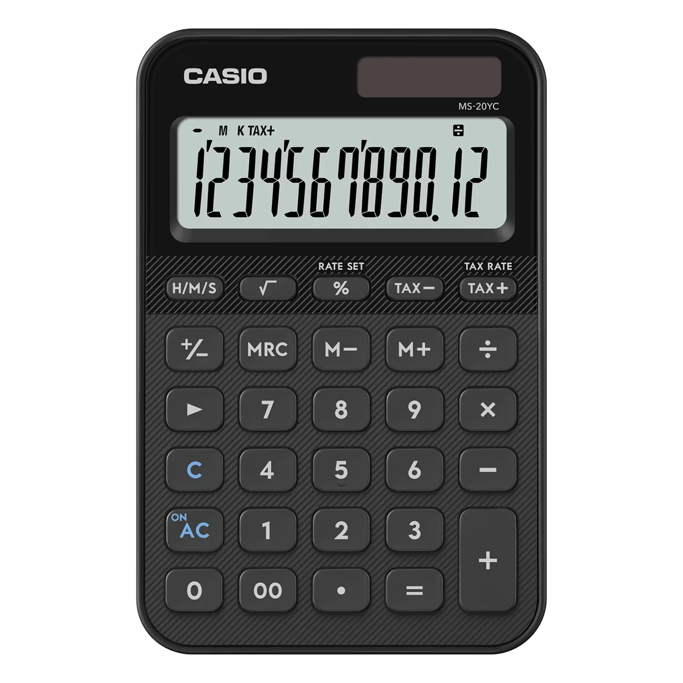 Casio MS-20YC bordskalkulator med 12 sifre Svart