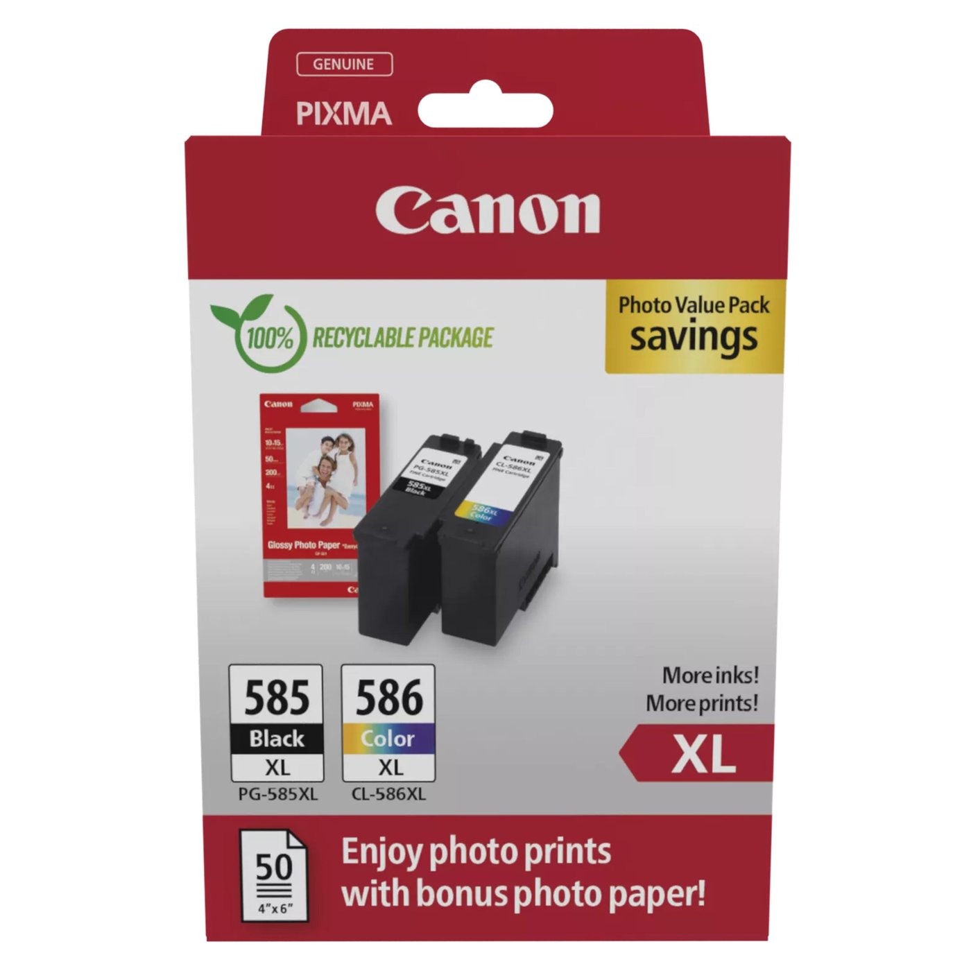Canon PG-585XL/CL-586XL bläckpatroner med fotopapper