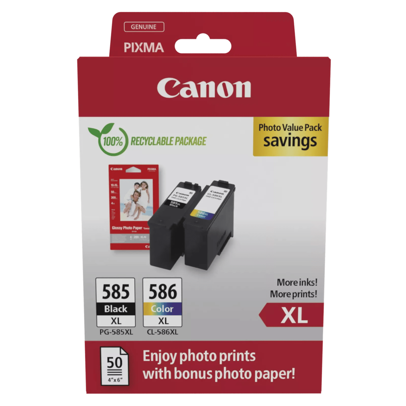 Canon PG-585XL/CL-586XL bläckpatroner med fotopapper