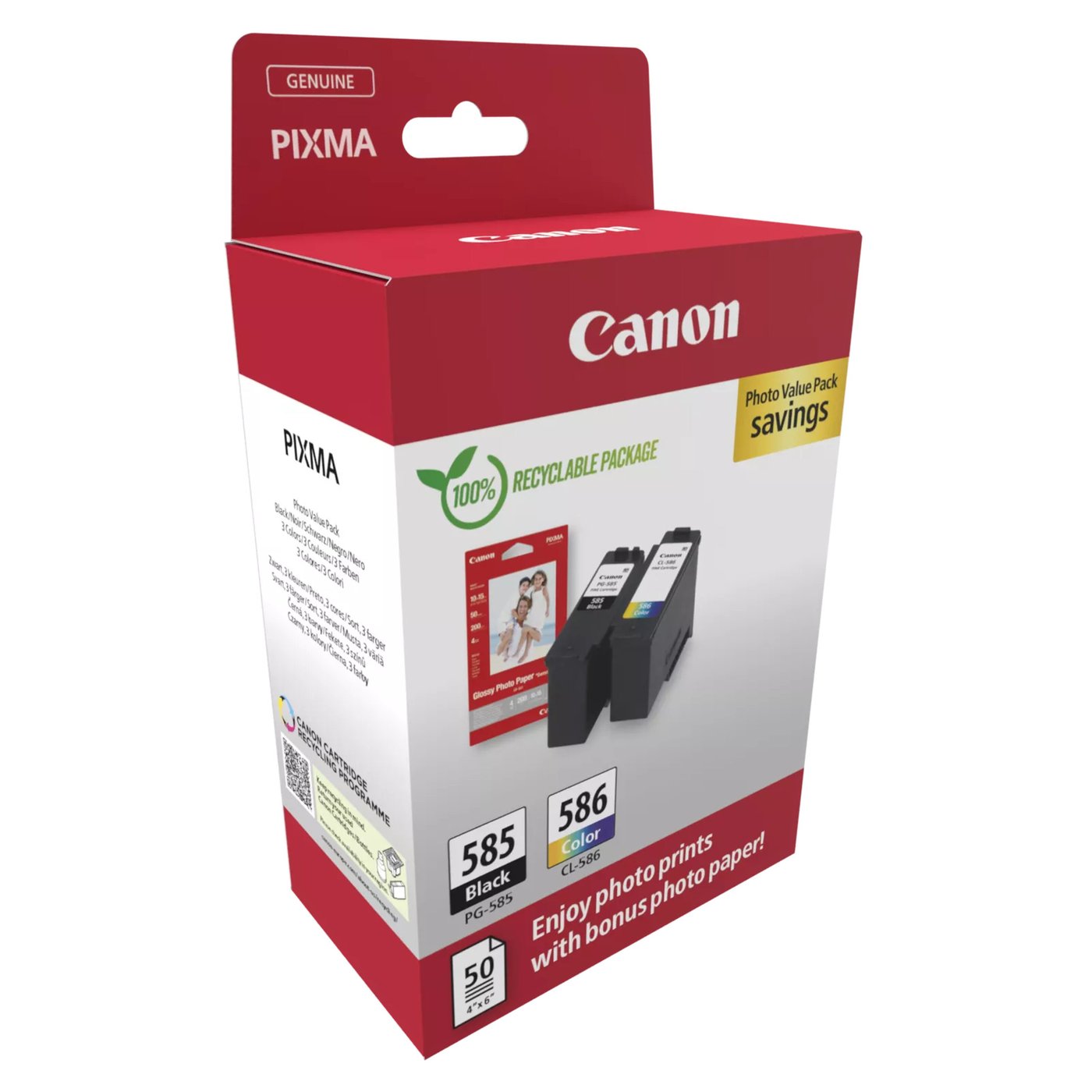 Canon PG-585/CL-586 – pakke med blekkpatroner og fotopapir