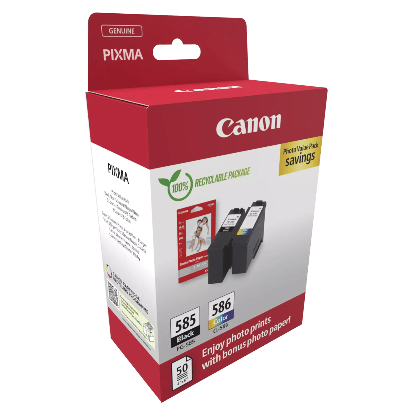 Canon PG-585/CL-586 – pakke med blekkpatroner og fotopapir