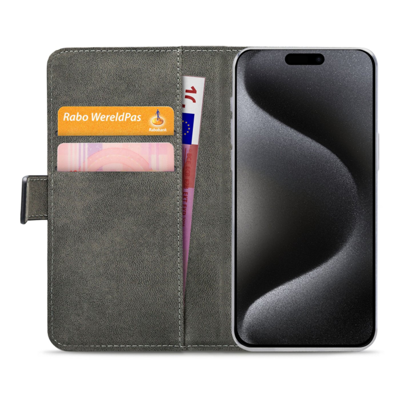 Mobilize Classic Gelly Wallet Book Case – Mobilskal för iPhone 15 Pro Max Svart