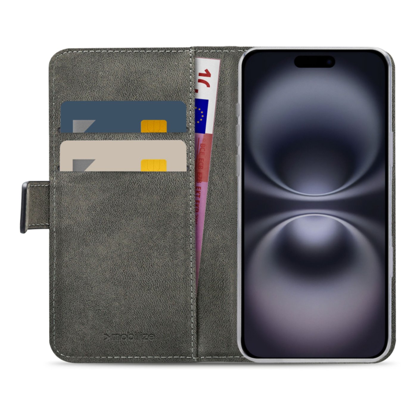 Mobilize Classic Gelly Wallet Book Case – Mobilskal för iPhone 16 Plus Svart
