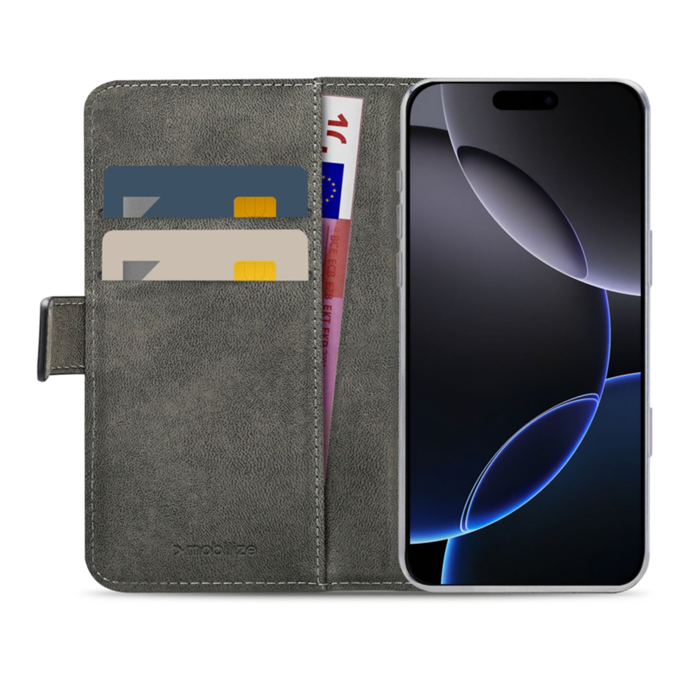 Mobilize Classic Gelly Wallet Book Case – Mobilskal för iPhone 16 Pro Max Svart
