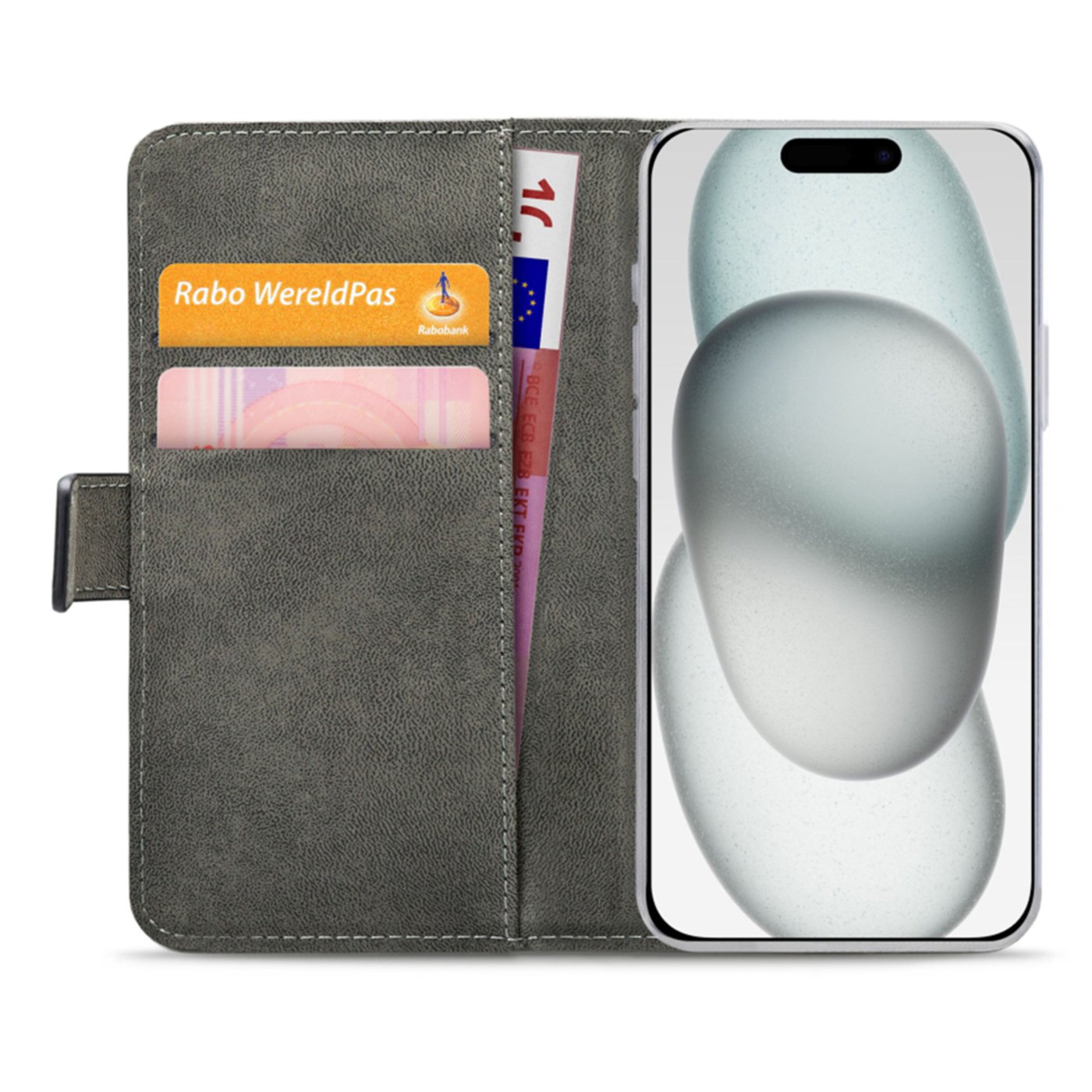 Mobilize Classic Gelly Wallet Book Case – Mobilskal för iPhone 15 Plus Svart