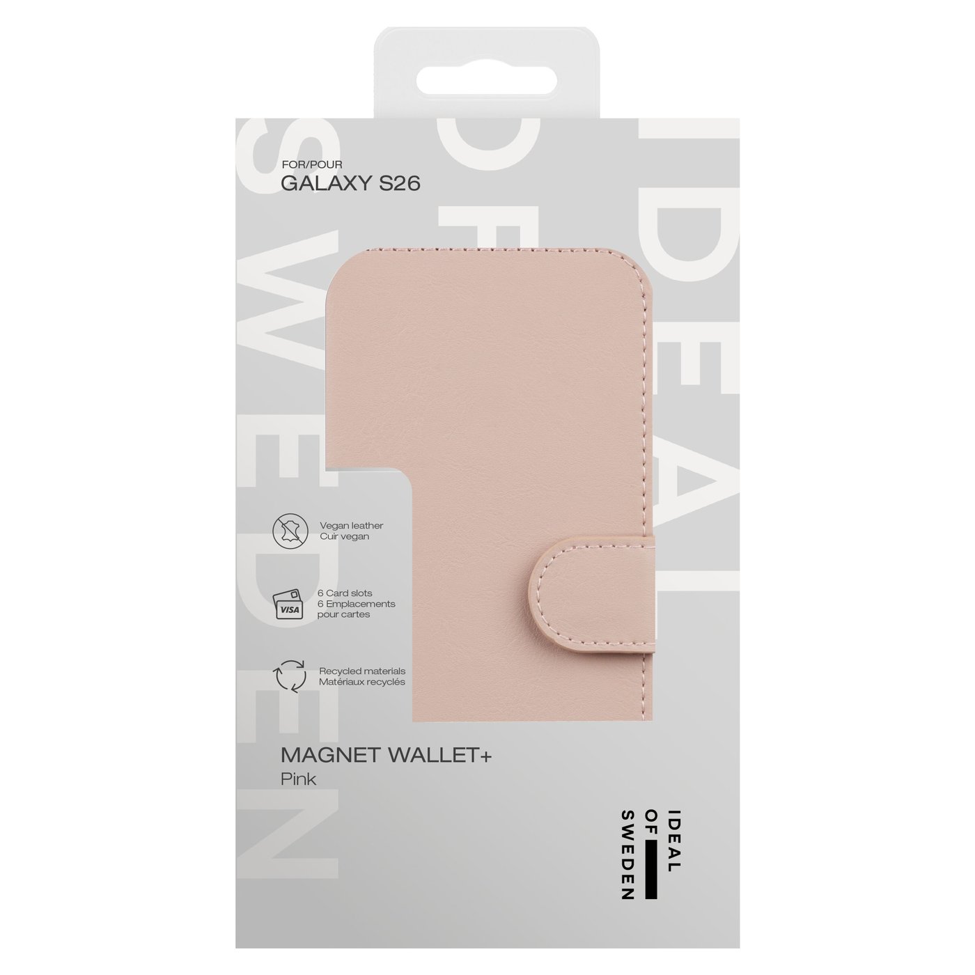 IDEAL OF SWEDEN Magnet Wallet+ - plånboksfodral till Galaxy S26 Pink